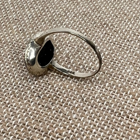 RARE 1923 ART DECO ERA BLACK ONYX RING 14K WHITE GOLD 100 years old - Picture 15 of 16